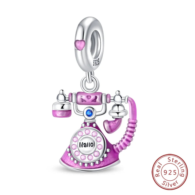 Fit Qikaola 925 Original Bracelet Fashion Bee Astronaut Eiffel Tower 925 Silver Charms Beads Fine DIY Birthday Jewelry For Women