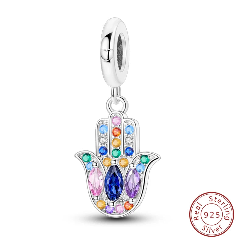 100% Real 925 Sterling Silver Classic Devil's Eye Charms Beads For Women Fit Original Qikaola Bracelets Fine DIY Jewelry Making