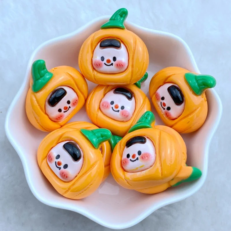 8Pcs New Cute Resin Halloween Animal Series Flat Back Fit Phone Deco Parts Embellishments For Hair Bows Accessories