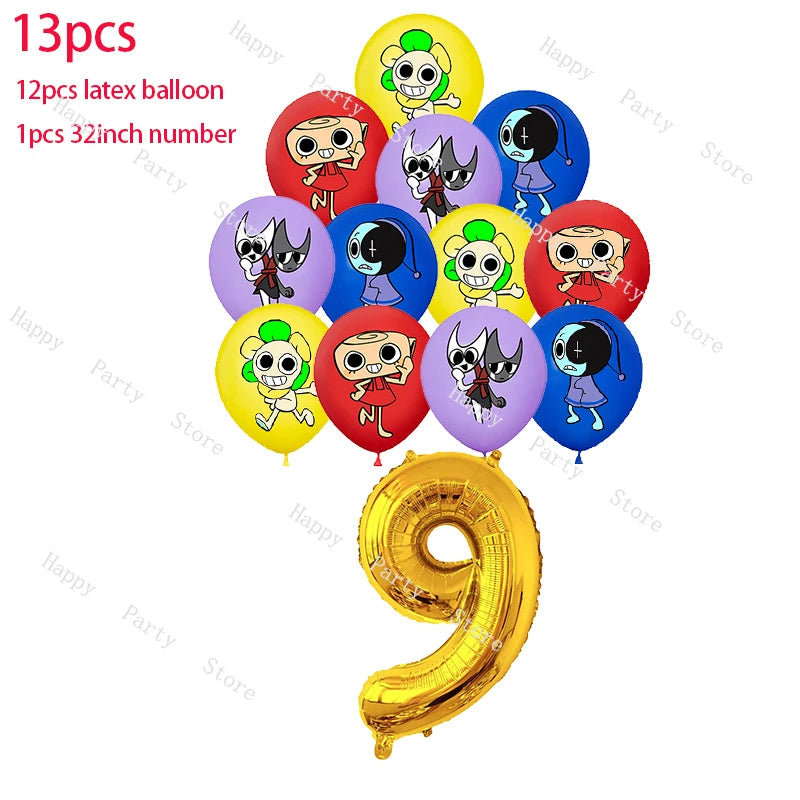 Dandy's World Birthday Party Decoration Split Sales Balloon Backdrop Cake Topper Dandy's World Birthday Party Supplies