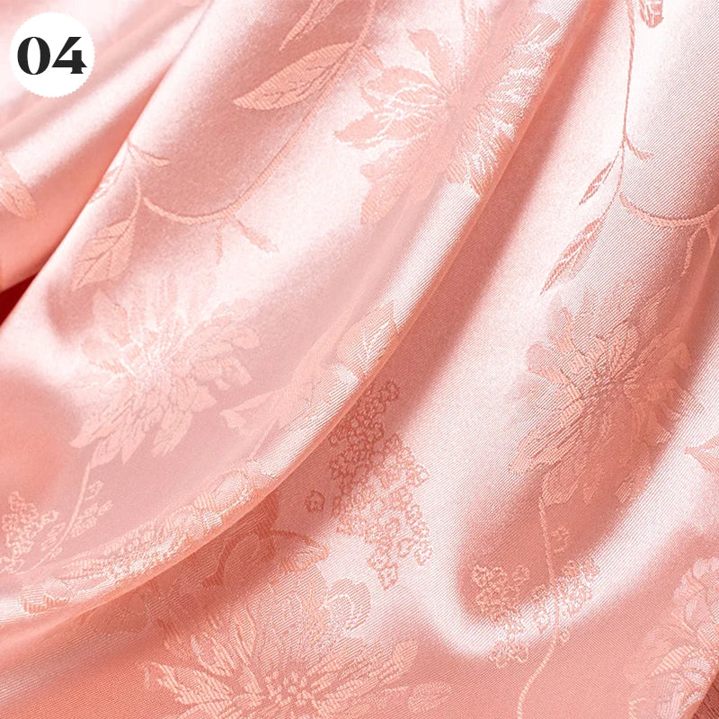 Floral Pattern Jacquard Damask Fabric Faux Silk Satin Brocade Fabric For DIY Sewing Cheongsam Hanfu Wedding Dress Garment Decor