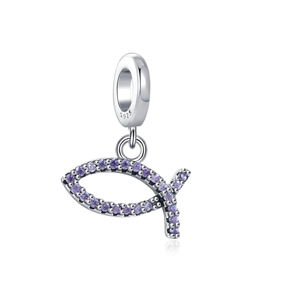 New 925 Sterlling Silver Elegant Blue Ocean Mermaid Koi Crab Charm Pendant Fit Original Bracelet DIY Women Jewelry Accessories