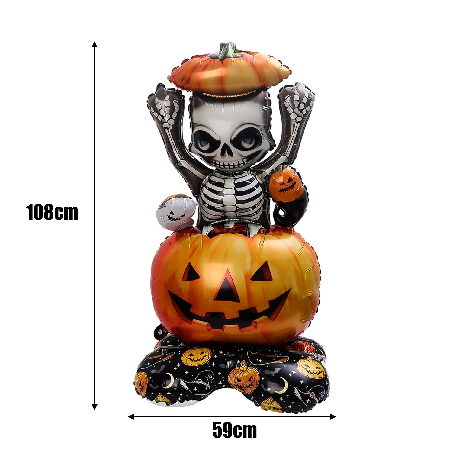 Halloween Balloon Giant Ghost Pumpkin Skull Castle Aluminum Film Standing Balloon for Halloween Party Yard Garden Scary Decor
