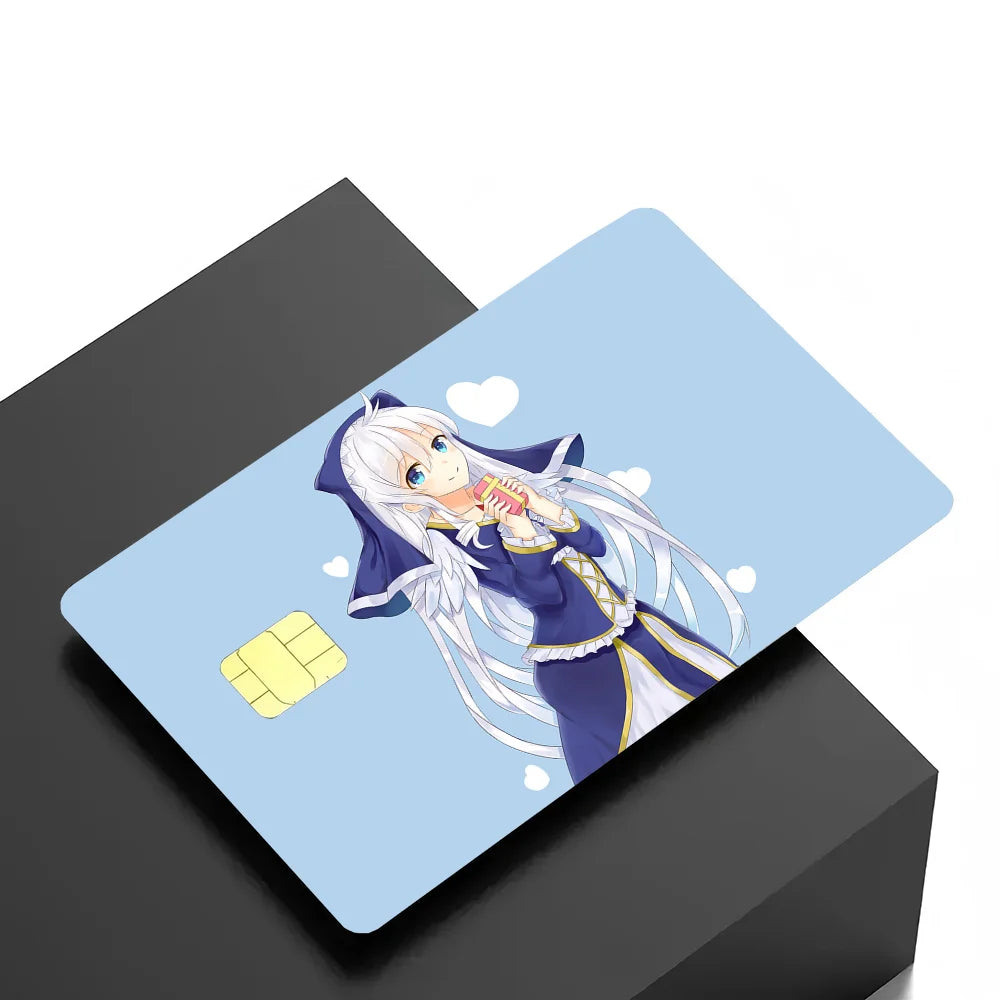 Anime KonoSuba Card Stickers 4pcs PVC Credit Card Skin Stickers Removable Self-adhesive Protective Film