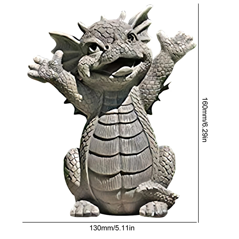 Dragon Statue Garden Reison Dragon Sculpture Vintage Flying Dragon Ornaments for Outdoor Yard Fences Sidewalks Halloween Decor