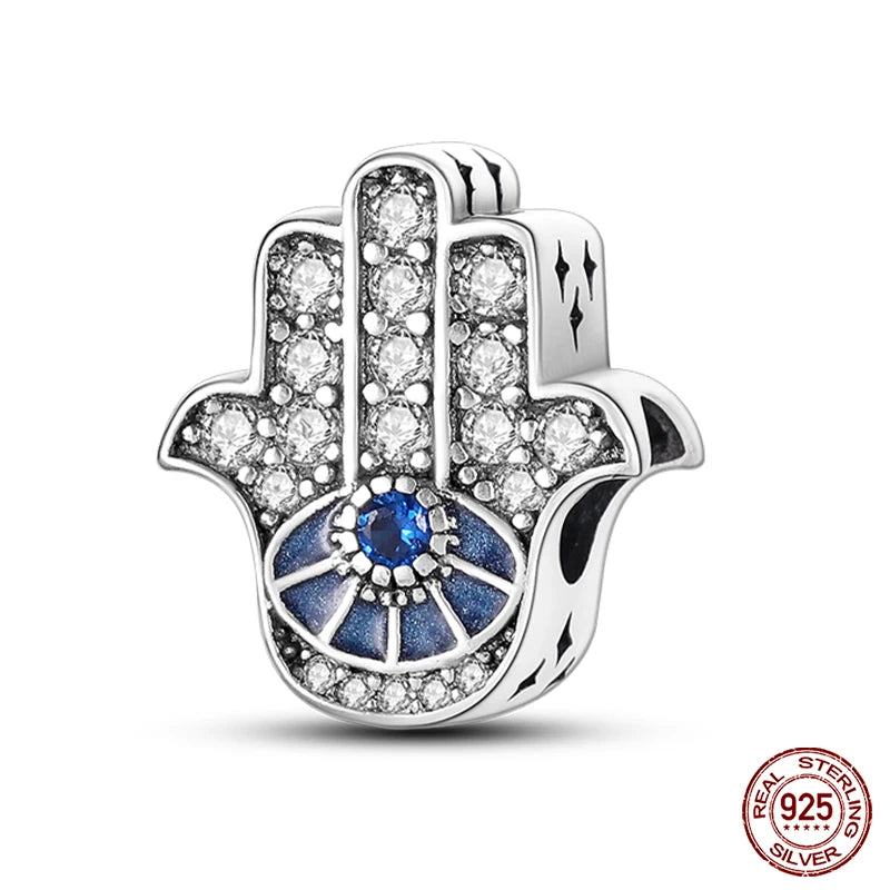 100% Real 925 Sterling Silver Classic Devil's Eye Charms Beads For Women Fit Original Qikaola Bracelets Fine DIY Jewelry Making