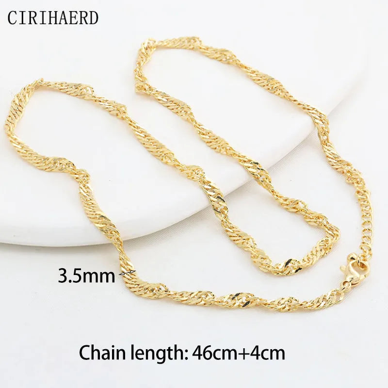 Women's Necklace Chain 14K Gold Plated Fashion Pendant Connecting Chains For DIY Jewelry Making Supplies Length Adjustable Chain