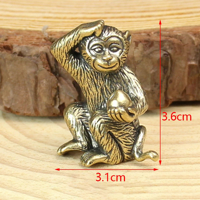 Antique Miniature Animal Ornaments Figurines Vintage Brass Mini Animals Statue Desk Ornaments Home Feng Shui Decor Crafts