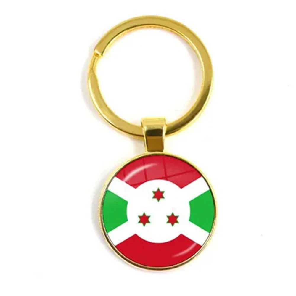 Western Sahara,Guinea,Saint Helena,Niger,Guinea-Bissau,Benin National Flag Keychain 25mm Glass Cabochon Key Rings For Gift