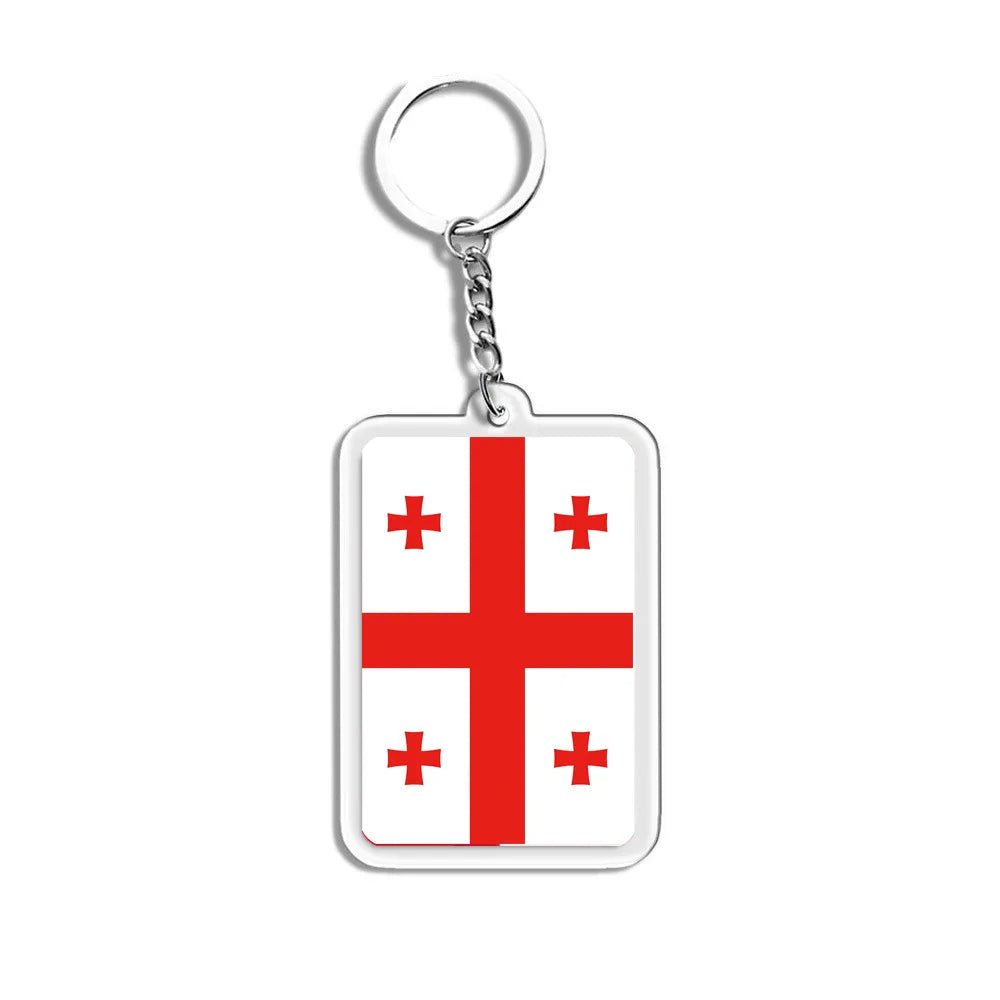 National Flag Keychain Serbia Spain Argentina USA Brazil France Portugal Denmark Poland Tunisia Flags Football Keyring Gifts