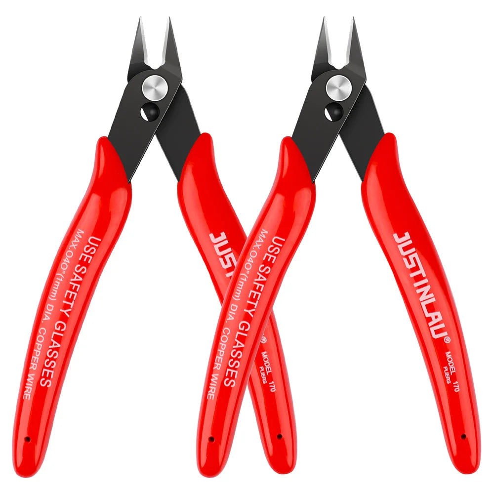 2Pcs Mini Nose Cutting Plier Electrical Wire Cable Cutter  Metal Side Snips Flush Pliers Convenient Durable Tool