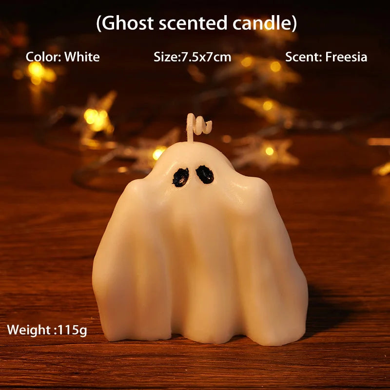 Handcrafted Halloween Ghost Candle Aromatherapy Smokeless Romantic Atmosphere Candle Styling Handmade Gift Festival Gift