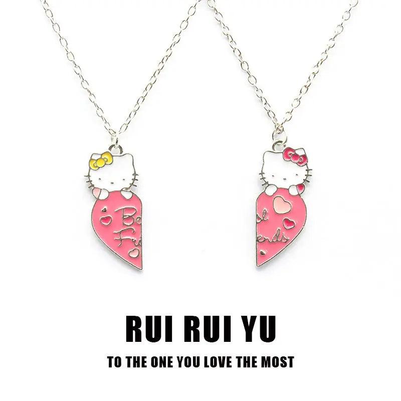 Hello Kitty Necklace Bow, Japanese and Korean Light Luxury Niche Design and Versatile Girl Gifts for Besties as Holiday Gifts