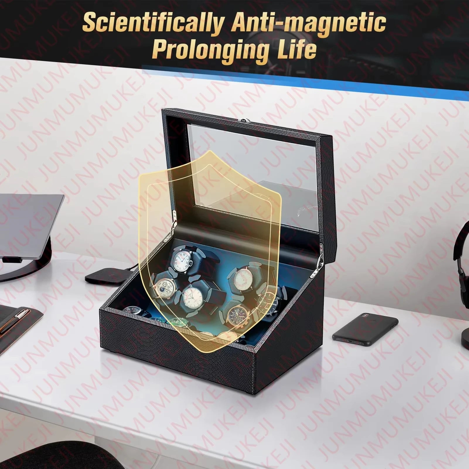 Watch Winders Box for Automatic Watches Box 6 watches Rotate Stand