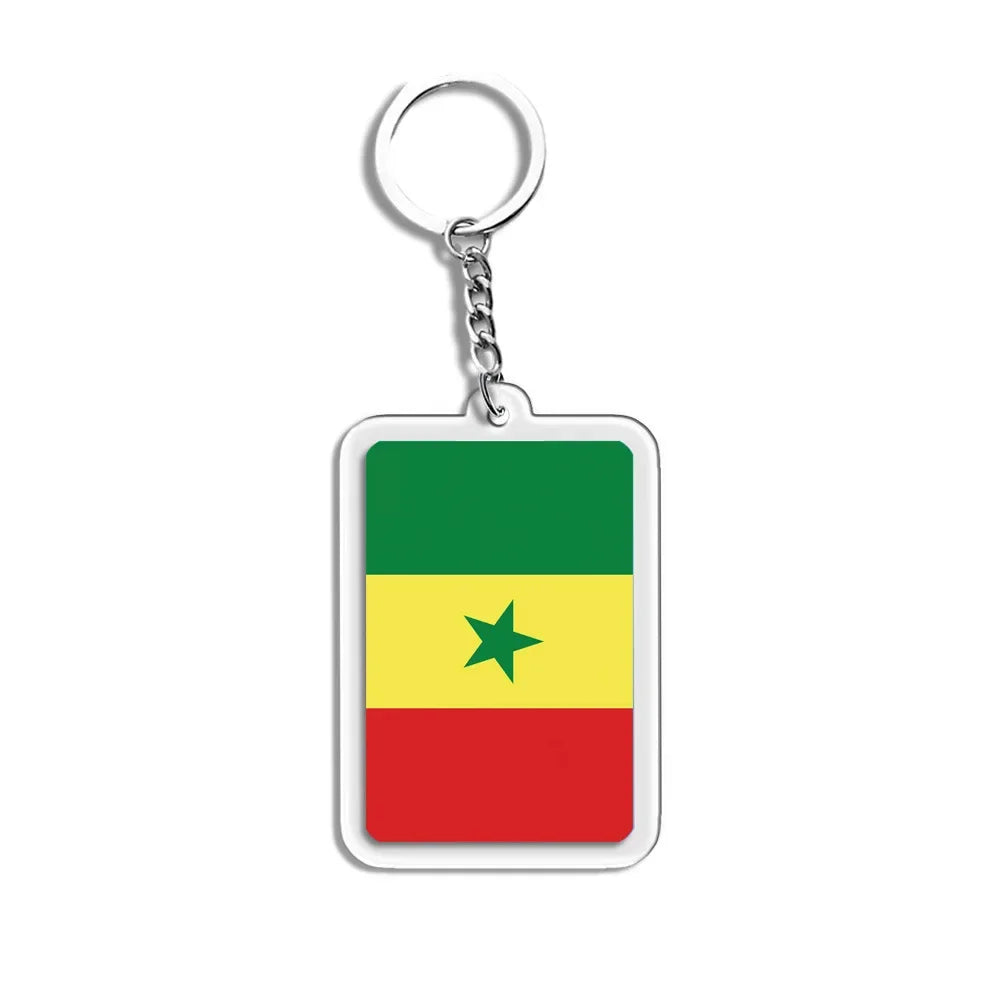 National Flag Keychain Serbia Spain Argentina USA Brazil France Portugal Denmark Poland Tunisia Flags Football Keyring Gifts