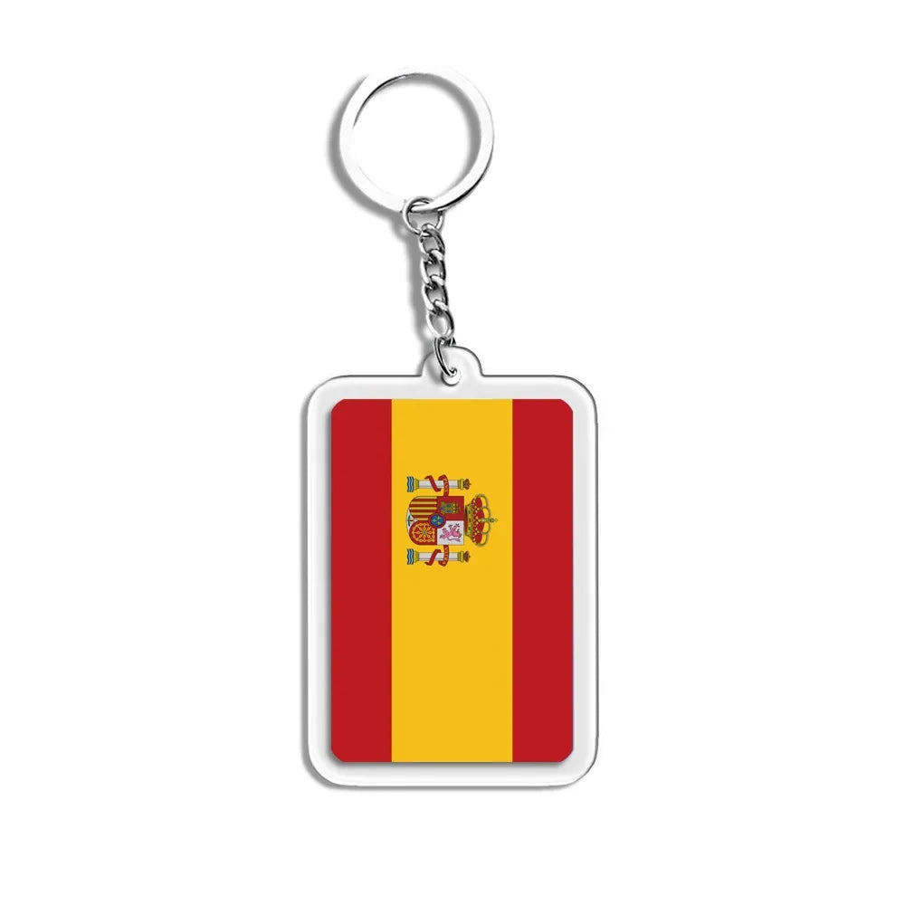 National Flag Keychain Serbia Spain Argentina USA Brazil France Portugal Denmark Poland Tunisia Flags Football Keyring Gifts