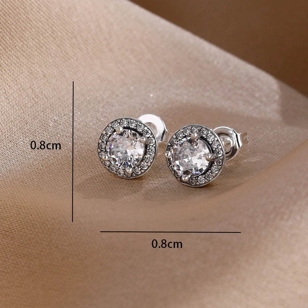 2025 New 925  silver earrings with sparkling red heart and pink bow earrings that fit original women's jewelry DIY birthday gift