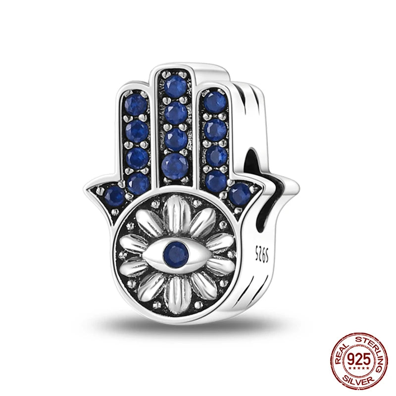 100% Real 925 Sterling Silver Classic Devil's Eye Charms Beads For Women Fit Original Qikaola Bracelets Fine DIY Jewelry Making