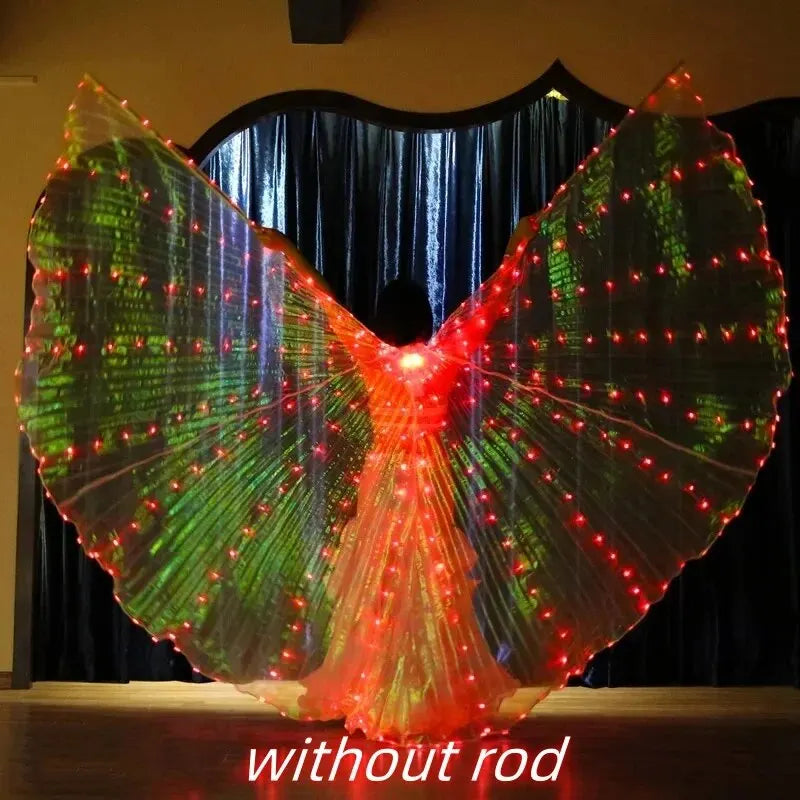 Angelodini LED Wings Adult Children Costume Cape Circus Led Light Luminous Costumes Party Show Led Isis Wings Dancewear