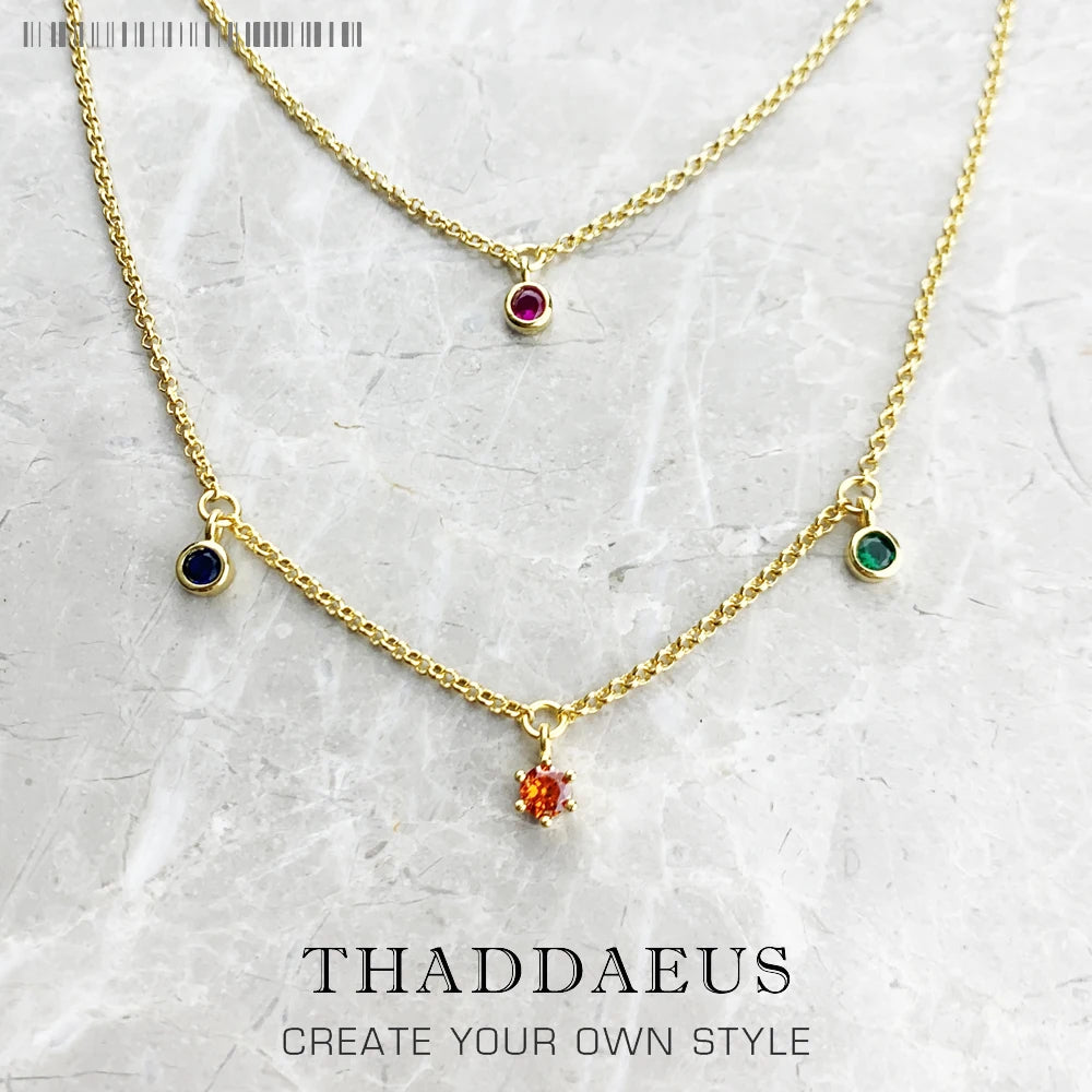 Necklace Double Chain Brand New Minimalist Fine Jewelry Europe 925 Stering Silver Bohemia Gift For Women