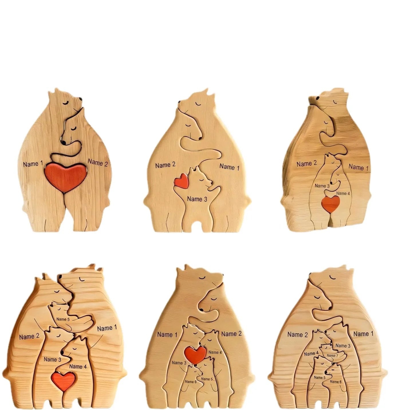 Custom Name Wooden Bear Home Art Puzzle Personalized Birthday Gift Art Puzzle Home Decor Christmas Thanksgiving Mom Home Gifts