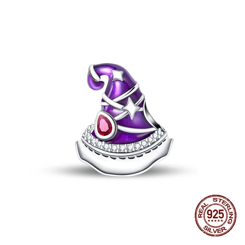 2025 Hot Sale Halloween Charms Bead 925 Sterling Silver Luminous Pumpkin Ghost Dangle Fit Bangle Bracelet Necklace DIY Jewelry