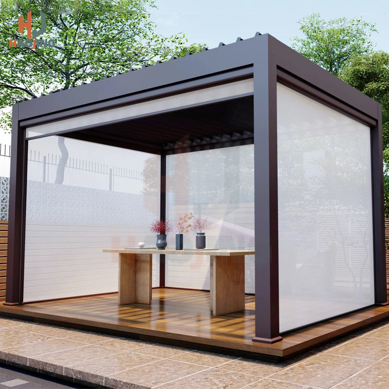 Outdoor Garden Gazebo Sun Room Waterproof Aluminum Pavillion 4x3 3x6 Metal Pergola Bioclimatica Exterior  for Villa Customized
