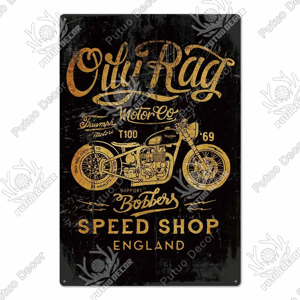 Putuo Decor Cafe Racer Vintage Tin Sign Plaque Metal Wall Art Stickers Garage Man Cave Pub Bar Retro Poster Iron Painting