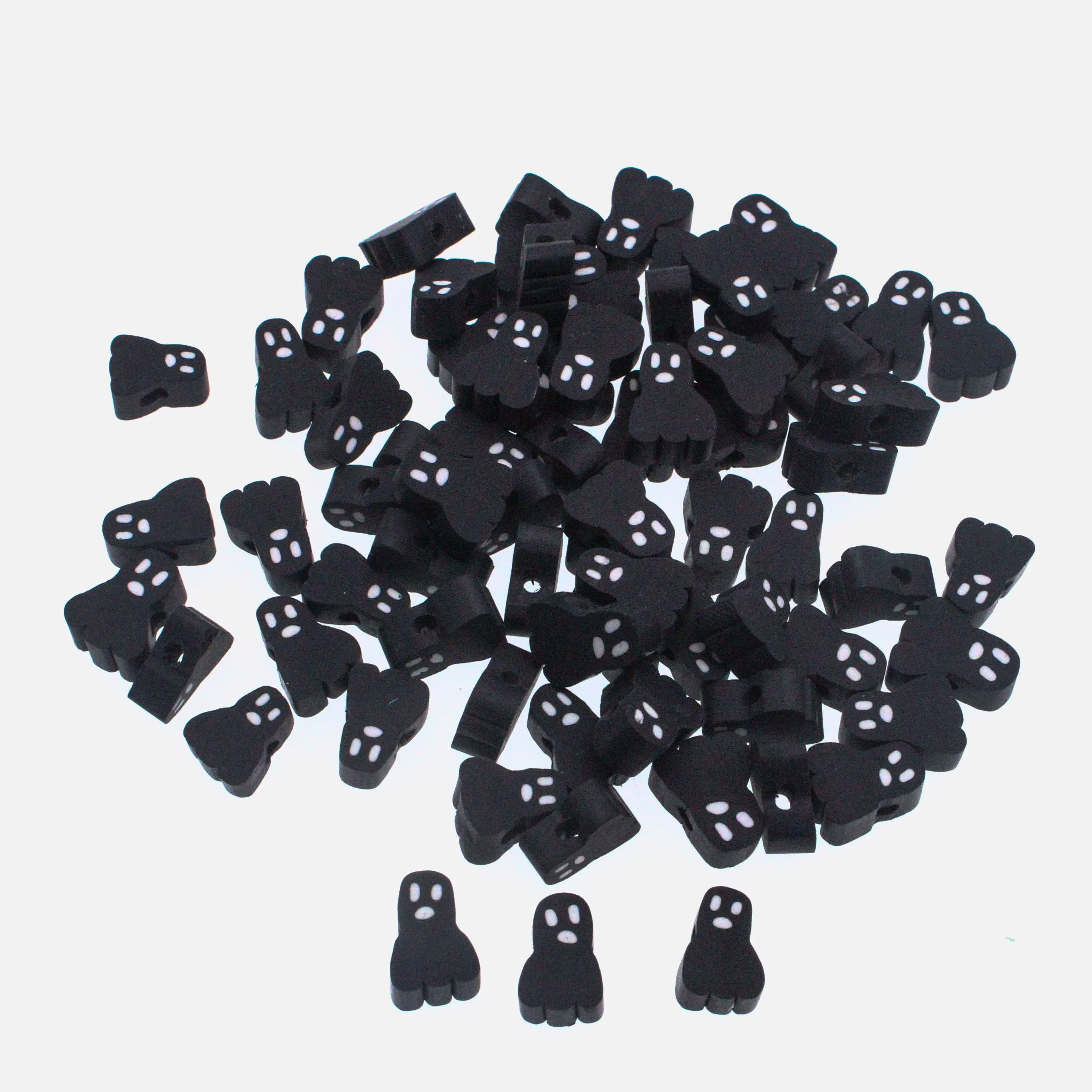 50Pcs Halloween Series Clay Beads Ghost Clay Polymer Spacer Beads For Handmade DIY Jewelry Making Bracelet Necklace Accessories