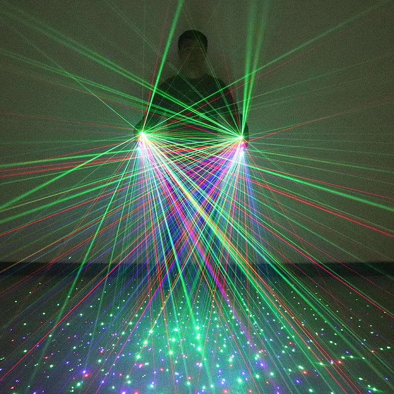 2 in 1 RGB Laser Gloves Include Green Red Blue Laser Flash Finger LED Robot Costume Bar Nightclub DJ Stage Laser Show Props