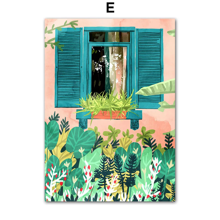 Garden Lemon Fruit Flower Plants Abstract Illustration Poster And Prints Wall Art Canvas Painting Pictures For Living Room Decor