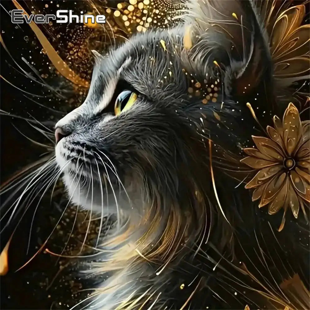 Evershine New Arrival Diamond Embroidery Black Cat Animal Picture Rhinestones Diamond Mosaic DIY Painting Handicraft