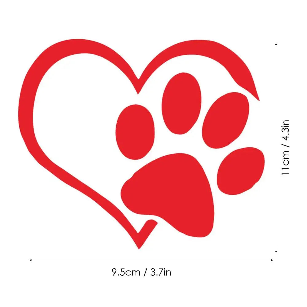 Wall Sticker Print Pet Paw With Heart Dog Cat Vinyl Decal Car Window Bumper Wall Sticker Decor For Home Wallpaper Cute ﻿