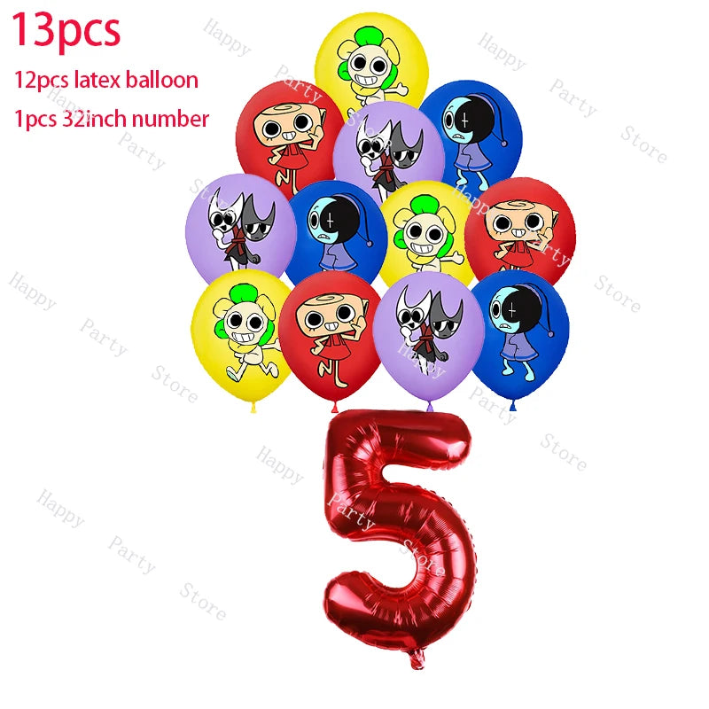 Dandy's World Birthday Party Decoration Split Sales Balloon Backdrop Cake Topper Dandy's World Birthday Party Supplies
