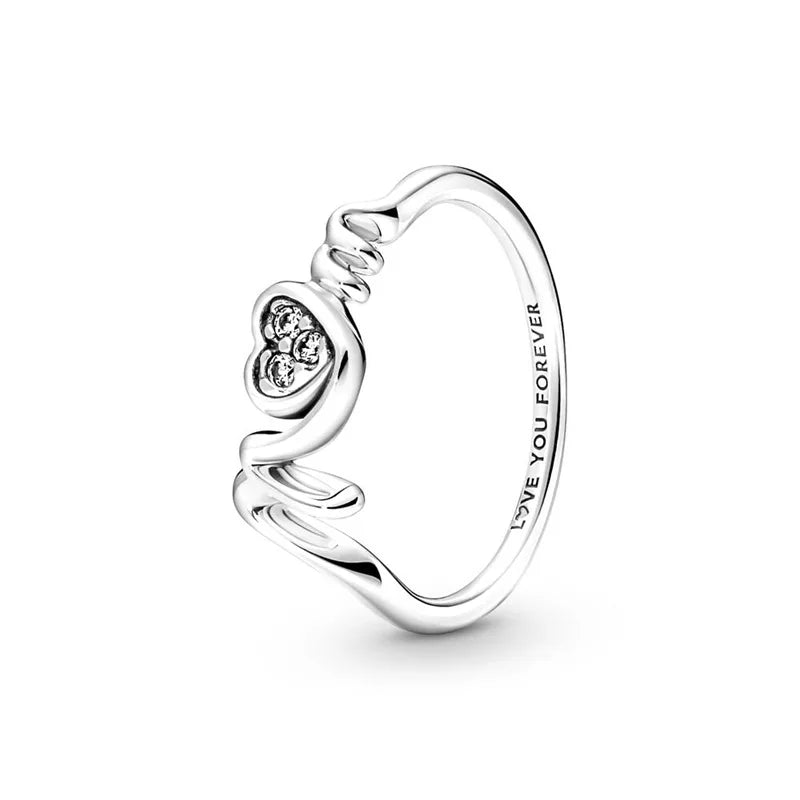 European Ring Rings 925 Sterling Silver Heart Bow Round Size 6789 For Women Men Jewelry Party Fashion Wedding