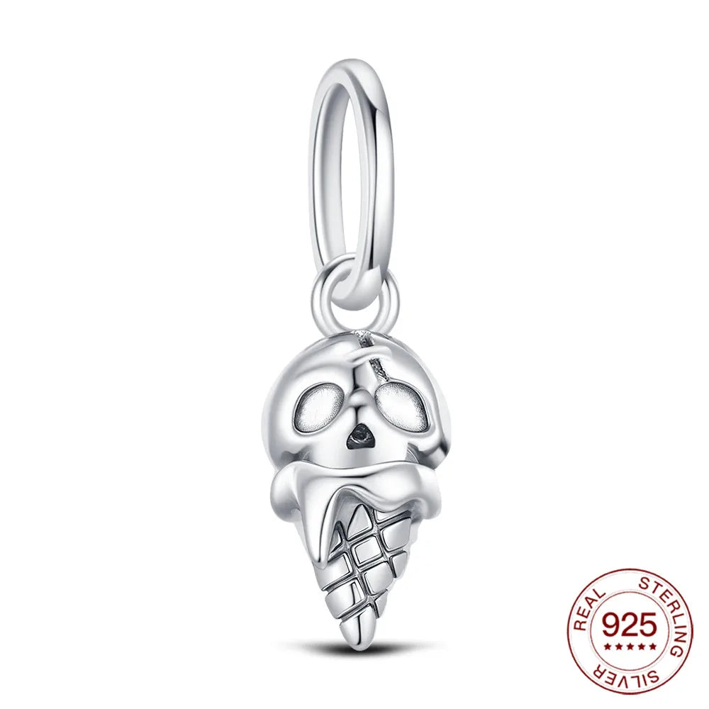 2025 925 Sterling Silver Halloween Charm Spooky Ghost Pumpkin Pendant For Women Men Making DIY Bracelet Party Jewelry Gift