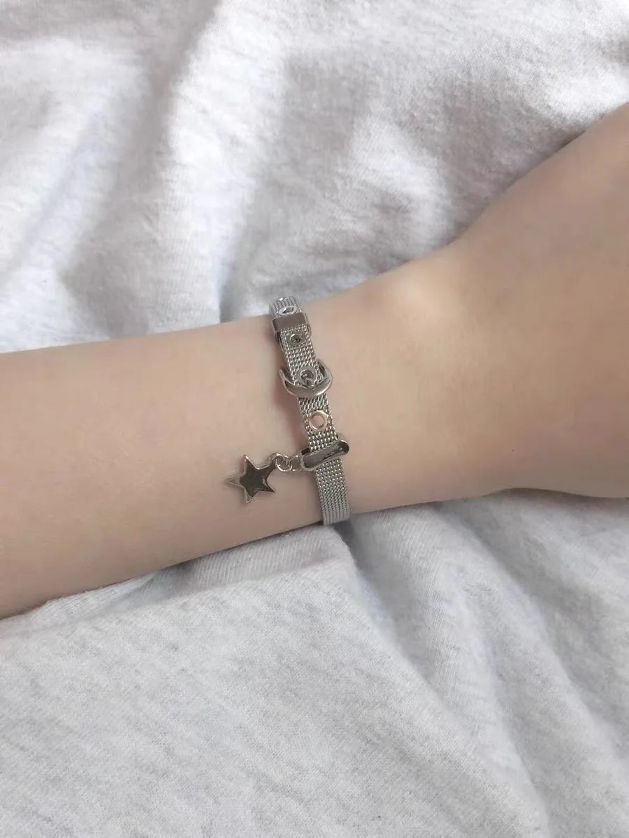 Harajuku Sweet Girls Star Charms Bracelets Cute Punk Cool Pentagram Bangles Bracelet for Women Party Club Korean Fashion Jewelry