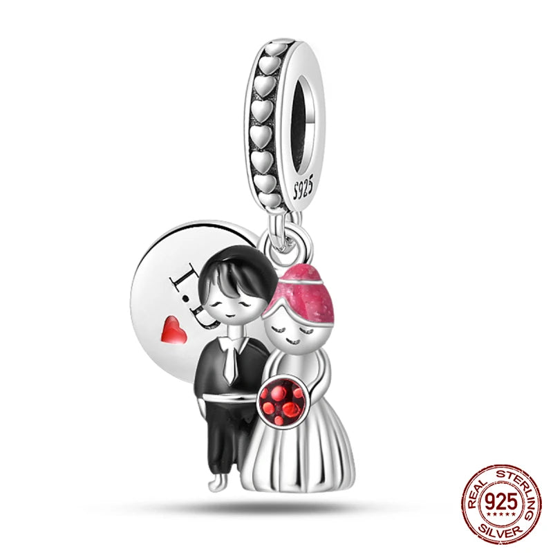 new in Real 925 Sterling Silver Boys and Girls Bicycle Charms Beads Fit Qikaola 925 Original Bracelets Fine DIY Jewelry Making