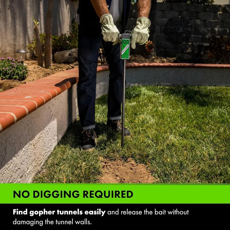 Butler Gopher/Mole Bait Applicator - Gardening Tool for Safe & Easy Pest Control - No Digging Needed - Durable & Sturdy Bai