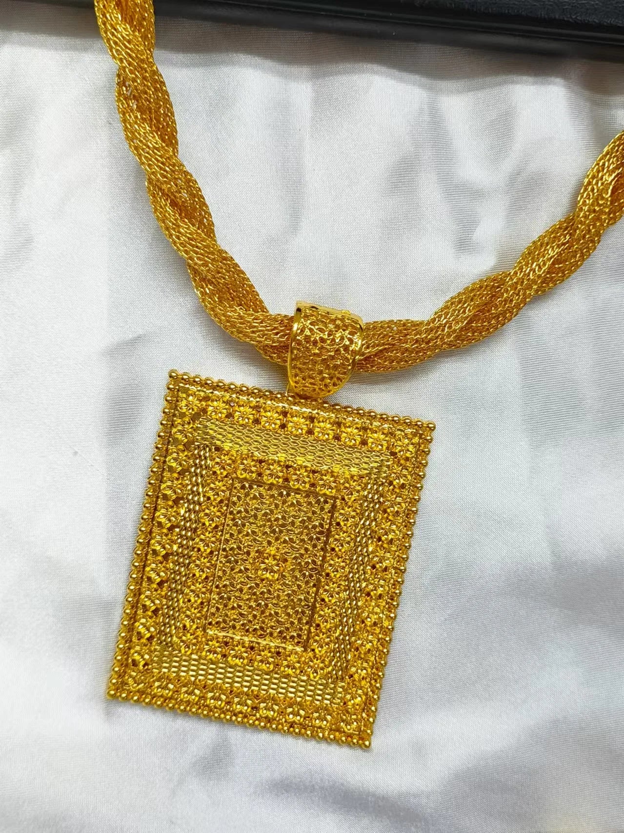 Nigerian Jewelery Set Wedding Jewelry For Women Dubai 24K Gold Color Jewlery African Designer Earrings Bridal Necklace