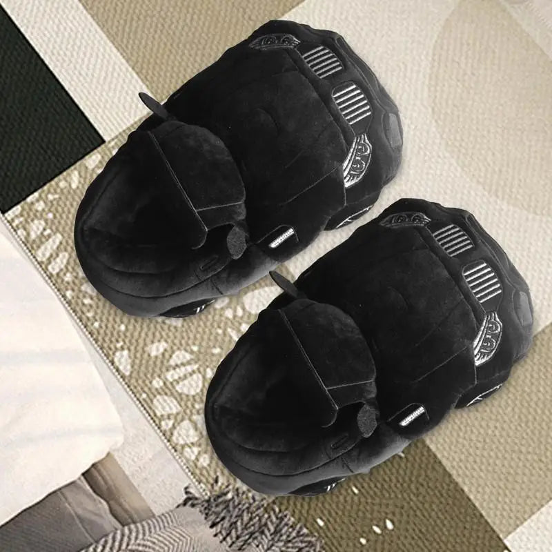 Plush Slippers Cartoon Plush Shoes Portable Fuzzy House Slippers Soft Racing Car Slippers For Family Gatherings Picnics