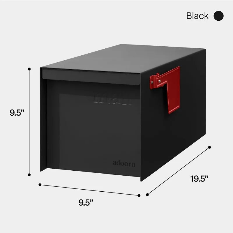 Post Mount Mailboxes, 9.5 x 9.5 x 19.5 (HxWxD) Large, Galvanized Steel Modern Mailbox, for Daily Letters, Magazines and P