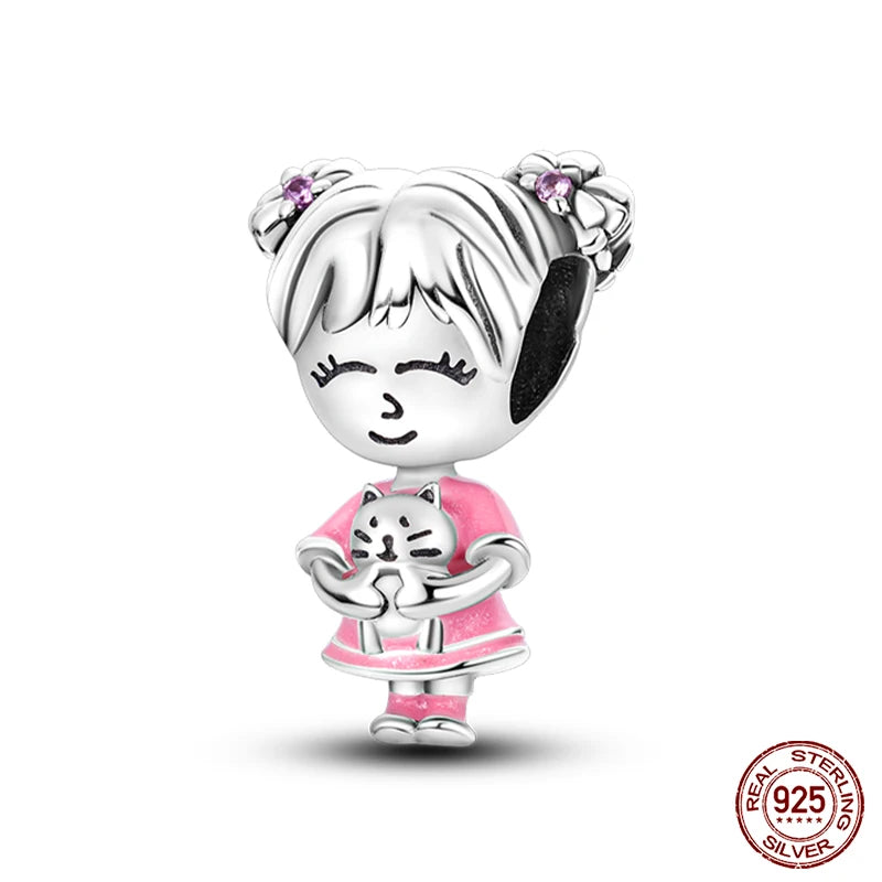 new in Real 925 Sterling Silver Boys and Girls Bicycle Charms Beads Fit Qikaola 925 Original Bracelets Fine DIY Jewelry Making