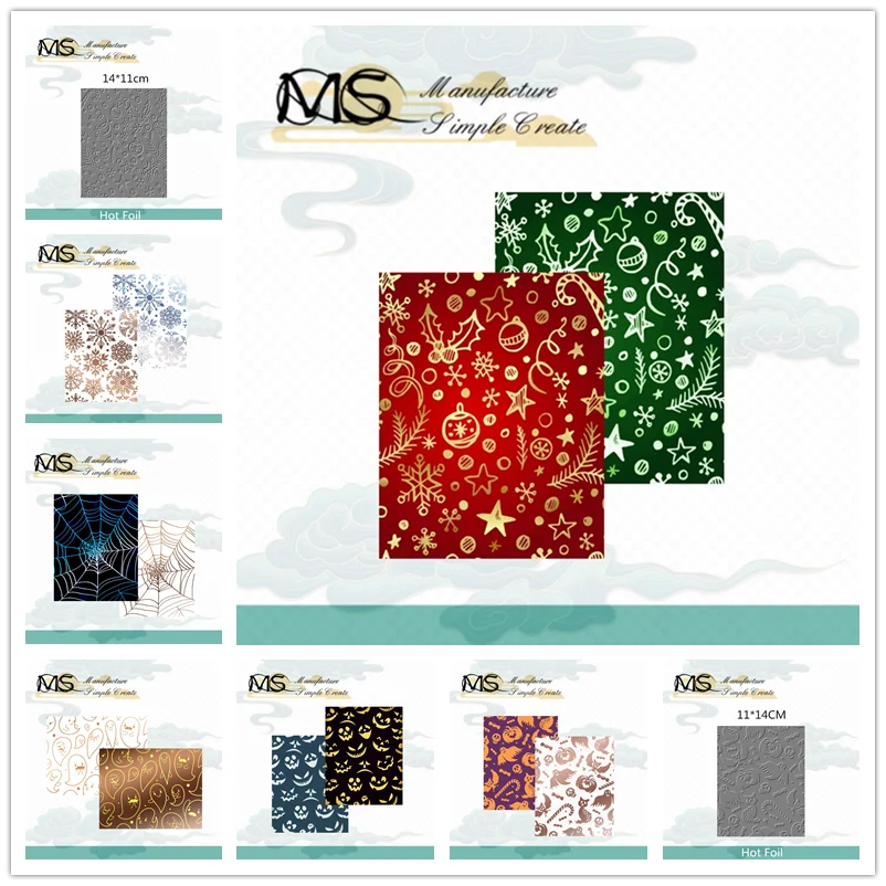 2025 Hot Foil Star Net Snow Pumpkin Halloween Christmas Background Scrapbooking Embossing Frames Card Craft Metal Cutting Dies