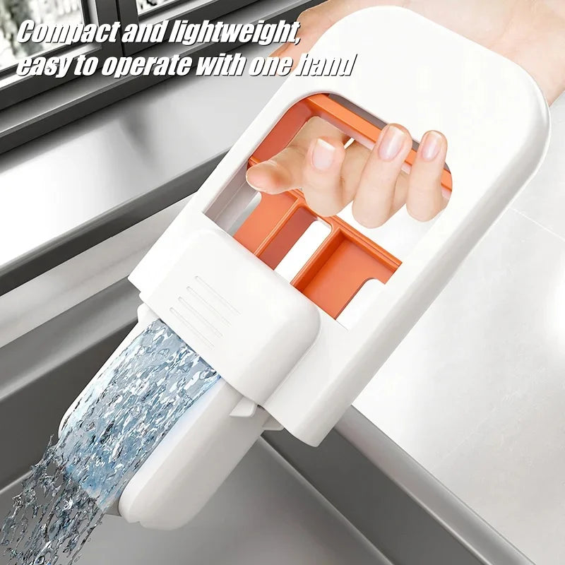 New Mini Foldable Desktop Mop Portable Cleaning Sponge Mop for Bathroom Kitchen One-Hand Squeeze Handle