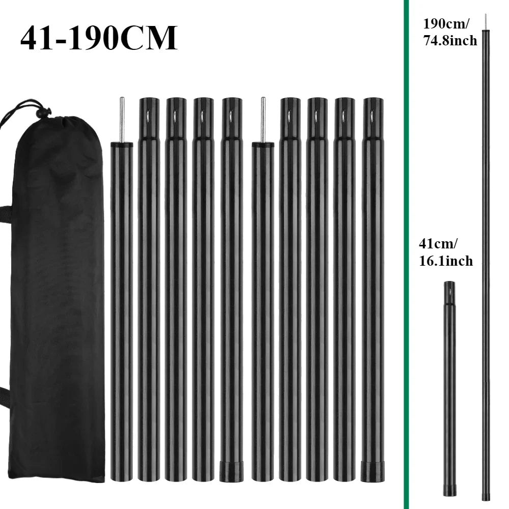 Set of 2 Tent Poles for Tarp Adjustable Camping Tarp Poles Collapsible Tent Pole for Backpacking Hiking Awning Canopy Shelter