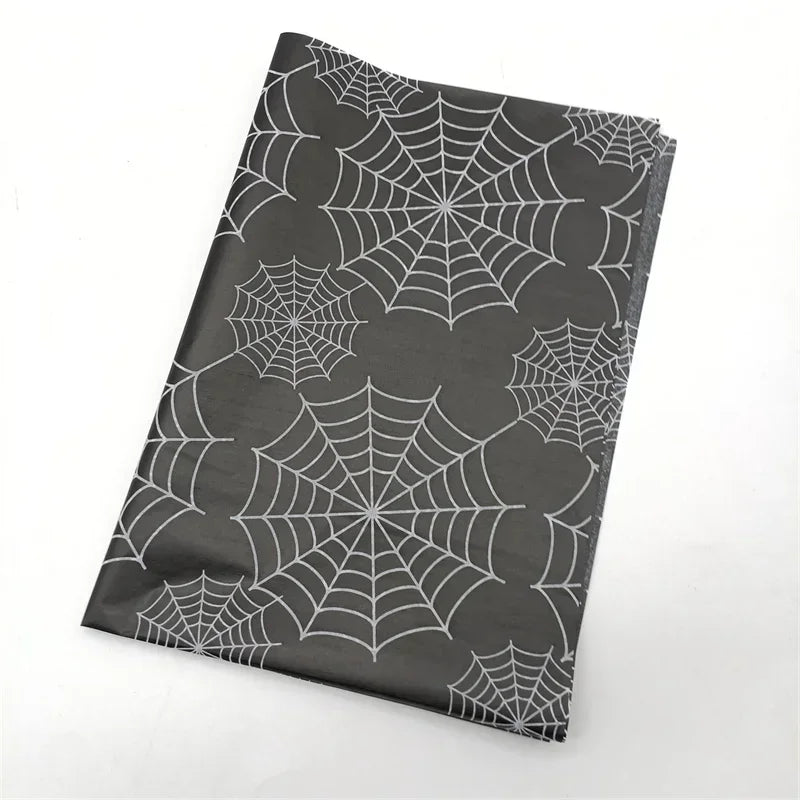 20*14inch Halloween Wrapping Paper, Skull/Spider Web Pattern Gift Wrap Tissue Paper Decorative Craft Paper for Party 20 Sheets