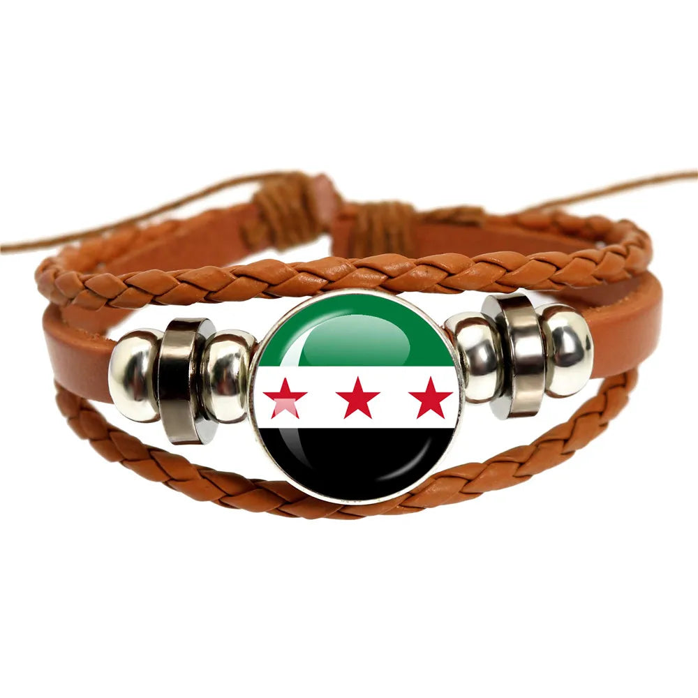 Syria National Flag Glass Cabochon Pendant Keychain Metal Keychain Fashion For Women Men Charm Handmade Car Keyring Jewelry Gift