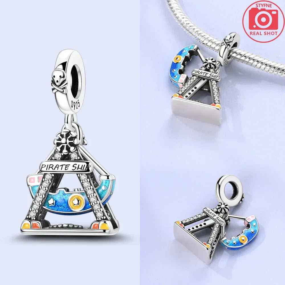 Original Treasure Box Marine Octopus Crab Pirate Charms 925 Silver Beads Fit Bracelet Women Accessories Jewelry Diy Gift Party