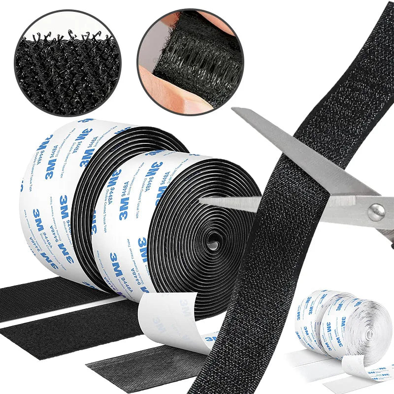 1M Extra Strong Self Adhesive Hook and Loop Fastener Tape Nylon Sticker Self Adhesive Strips DIY Craft 16/20/25/30/35/50mm